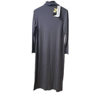 Attitudes by Renee Turtleneck Dress Medium Petite Gray Midi Tshirt  Midi NWT